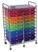 Mobile Organizer-Chrome Frame-20 Plastic Drawers (Multi) (39"H x 21.75"W x 14.5"D)