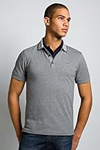 Short Sleeve Pique Polo with Striped Rib Collar