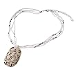 White Ceramic Pendant Necklace with Floral design