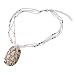 White Ceramic Pendant Necklace with Floral design