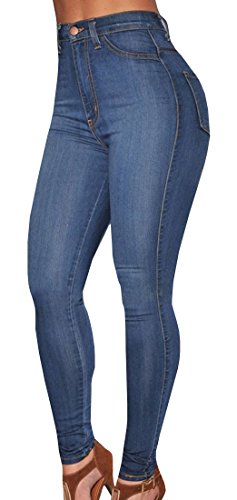 Ermonn Women's High Waist Denim Skinny Jeans Stretch Comfy Pants