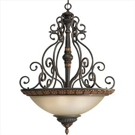 Progress Lighting Barcelona Ceiling Hall and Foyer P3864-92C Old Iron Crackle by Progress Lighting