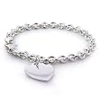 Sterling Silver Rolo Link w/ Heart Charm 7.5"