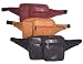 Leather Rectangular Waist Pack with Cell Phone Pocket