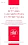 Revue Des Etudes Augustiniennes Et Patristiques