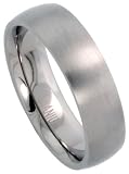 Titanium 6 mm (1/4) Satin finish Comfort Fit Dome Band / Thumb Ring