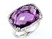 14K 12.90 CT Amethyst & Diamond East/West Ring