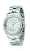 Emporio Armani Ladies Round Case With Glass Crystal Stones Silver Dial Stainless Steel Bracelet Watch