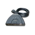 ViewHD 3 Port HDMI Switcher 3x1 Auto Switch 3-In 1-Out With 3FT Pigtail Cable