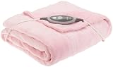Sunbeam SlumberRest Camelot Microplush Heated Throw, Breast Cancer Awareness Pink