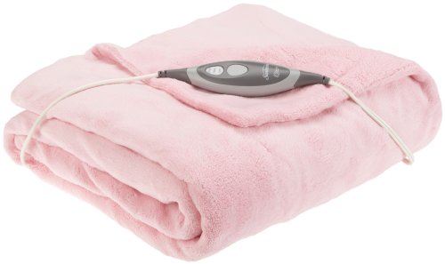 Sunbeam Camelot Microplush Heated Throw, Breast Cancer Awareness Pink