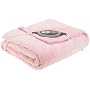 Sunbeam SlumberRest Camelot Microplush Heated Throw, Breast Cancer Awareness Pink