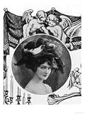 The Merry Widow, Actress Lily Elsie as Sonia Wears the Famous Edwardian Gainsborough Style Hat Art Giclee Poster Print, 18x24