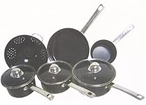 Black 6 Piece Non Stick Saucepan Set