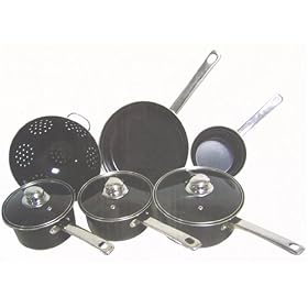 Black 6 Piece Non Stick Saucepan Set
