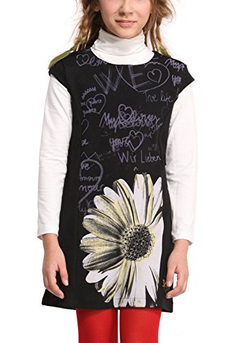 Desigual Big Girls' Long Sleeve Dress with Daisy Graphic