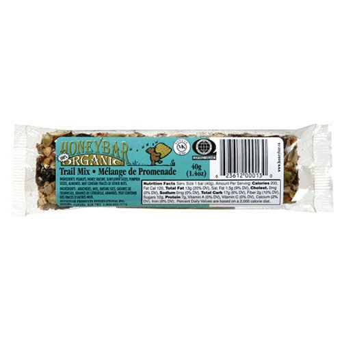 HoneyBar, 100% Organic, Trail Mix, 1.4-Ounce Bars (Pack of 12) by HoneyBar