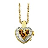 Avalon Amore Heart Shaped Fashion Pendant Watch with Leopard Design # 7394TG