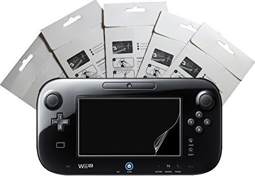 Reliable Home Products - Anti-Glare Protective Cover - 5 Pack - Screen Protectors - Protection for Game Nintendo Wii U - Large Gamepad Controller/Remote - Accessories