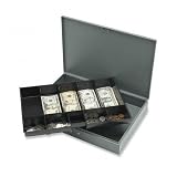 SPR15500 - Cash Box,2 Keys,10 Compartments,12x19x3-3/4,Gray