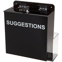 Brady Acrylic Suggestion Box, Black