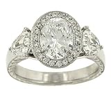 Trapizoid/Pave Diamond Engagement Ring 1.40cttw (cz ct