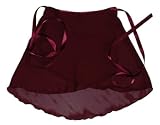 Burgundy Georgette Wrap Ballet Skirt w/matching Hair Scrunchie Adult Sizes