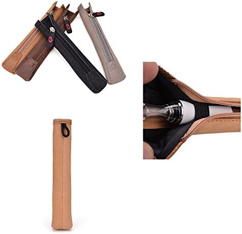 Genuine Leather Vaporizer Pen Lanyard Portable Travel Case Compatible with Kangertech E smart 394 |Built-in Eyelet for Easy Lanyard & Carabiner Hook Attachment|Folksy Gold Tan