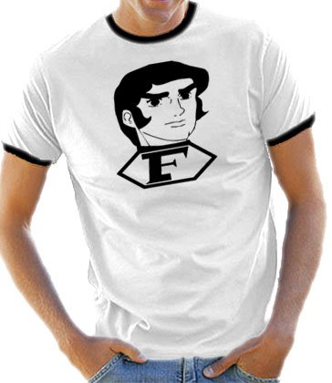 Touchlines Herren Kontrast / Ringer T-Shirt Captain Future Bild, white/black, M, B5053 Preisvergleich