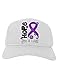 TOOLOUD Hope for a Cure - Purple Ribbon Epilepsy - Flowers Adult Baseball Cap Hat - White