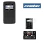 Durable Flexible Soft Black Silicone Skin Case + Premium Reusable LCD (Outer & Inner Screen) Protector with Lint Cleaning Cloth For Verizon LG VX9100 ENV2 Cell phone
