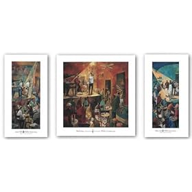 Red Jazz, Blue Jazz and Jazz Club Set by Didier Lourenco 13-32-13"x32" Art Print Poster Latin