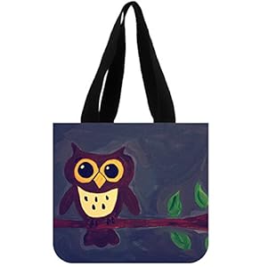 ... Bags Adorable Owl Pattern Cotton Canvas Grocery Tote Bags: Kitchen