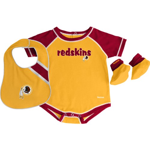 Reebok Washington Redskins Newborn Creeper, Bib and Bootie Set 0-3 Months