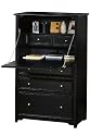 Oxford Secretary Desk, 52"Hx32.5"W, BLACK