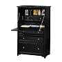 Oxford Secretary Desk, 52"Hx32.5"W, BLACK
