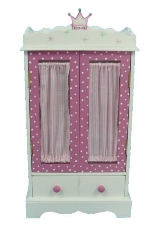 18 Inch Doll Wish Crown Storage Armoire Furniture Fits 18 American Girl Dolls