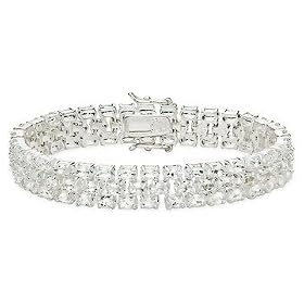 30 1 3 Carat White Topaz Sterling Silver Bracelet by Diamond.com