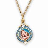 Mary and Child Locket Pendant Necklace
