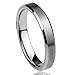 Prime Pristine Titanium Wedding Band Ring for Women Beveled Edges Brushed Ring for Woman SZ: 7.5