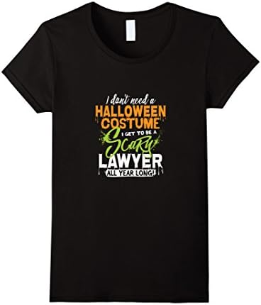 Women's Funny Scary Lawyer Halloween Costume T-Shirt XL Black