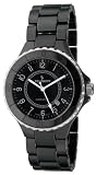 Luxury Watches:Peugeot Women's PS4884BK Black Genuine Ceramic Swiss Black Dial Watch
