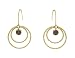 10k Yellow Gold Smoky Topaz Circle Dangle Earrings