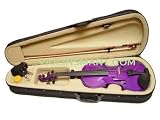 ViolinSmart Solid Wood PURPLE color 1/4 Size Teachers Recommended Student Violin + Bow + Case + Rosin Complete Set