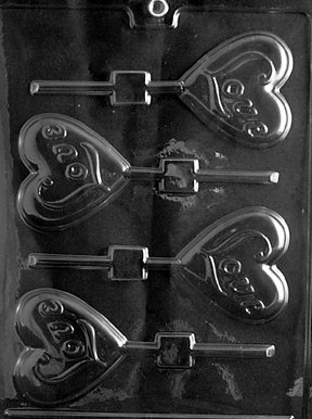 LOVE HEART LOLLY Valentine Candy Mold chocolate 