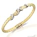 18Kt Yellow Gold Handwoven Mesh Diamond Bangle Bracelet