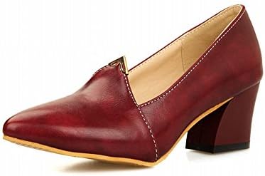 Carol Shoeschic Women's British Style Pointed-toe Retro Grace Middle Chunky Heel Uniform Dress Shoes
