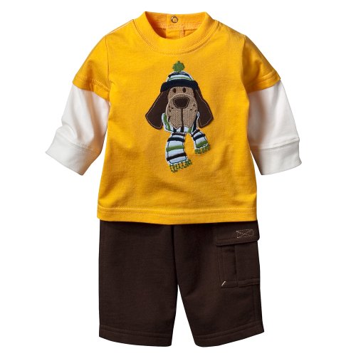Newborn Boys' JUST ONE YOU Made by Carter's ® Brown/Yellow Long-sleeve Puppy Pant Set 6M