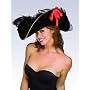 Black Buccaneer Pirate Hat with Red Bows