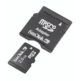 SanDisk 2GB MicroSD Card with SD & MiniSD Adapters (SDSDQ-2048, BULK package)